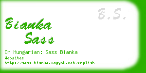 bianka sass business card